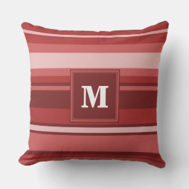 Monogram red rand kudde