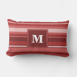 Monogram red rand lumbarkudde