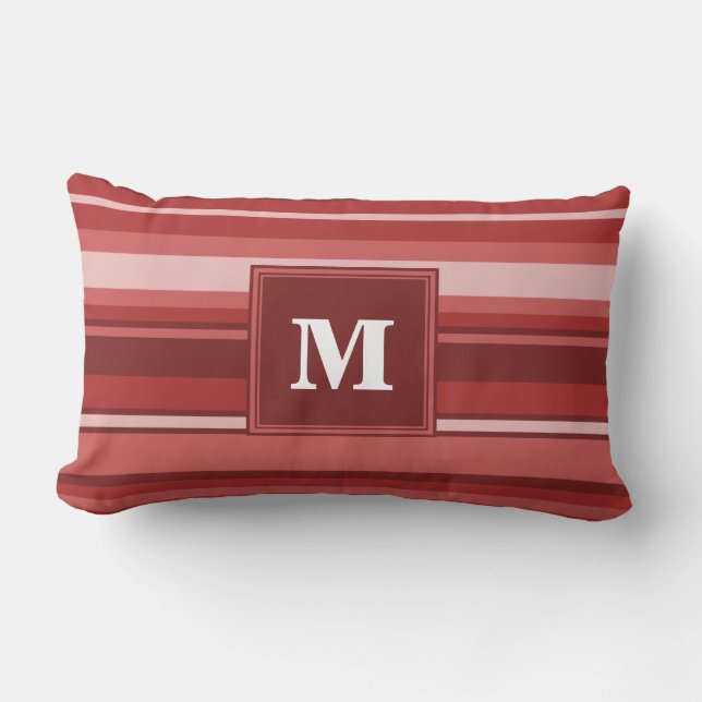 Monogram red rand lumbarkudde (Framsida)