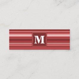 Monogram red rand mini visitkort