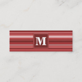 Monogram red rand mini visitkort