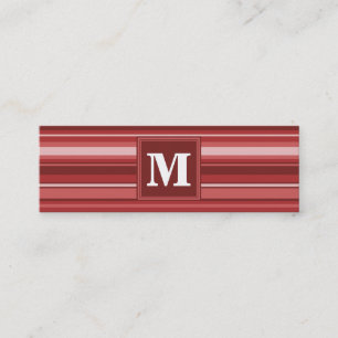 Monogram red rand mini visitkort