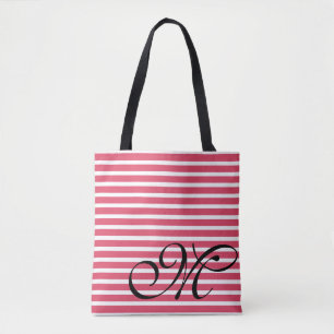 Monogram Red Rand Mönster Tygkasse