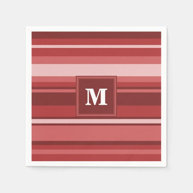 Monogram red rand pappersservett (Framsidan)