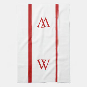Monogram Red Rand Personlig Köket Tower Kökshandduk
