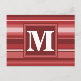 Monogram red rand vykort