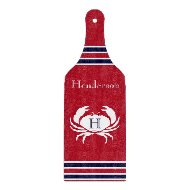 Monogram Red White Navy Blue Crab Nautical (Framsidan)