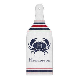 Monogram Red White Navy Blue Crab Nautical