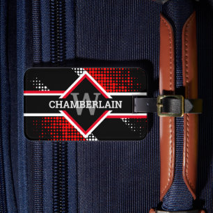 Monogram Red White och Black Bagagebricka