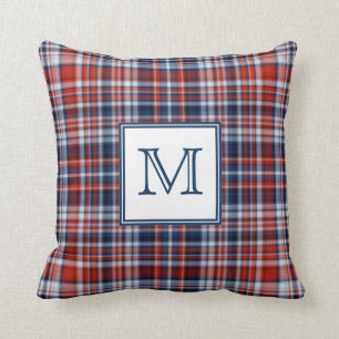 Monogram Red White och Blue Play Kudde