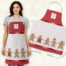 Monogram Red & White Polka Dot Gingerbröd Julafton