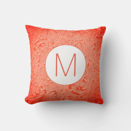 Monogram Reddisdisk Färg Embossed Blommigt Kudde