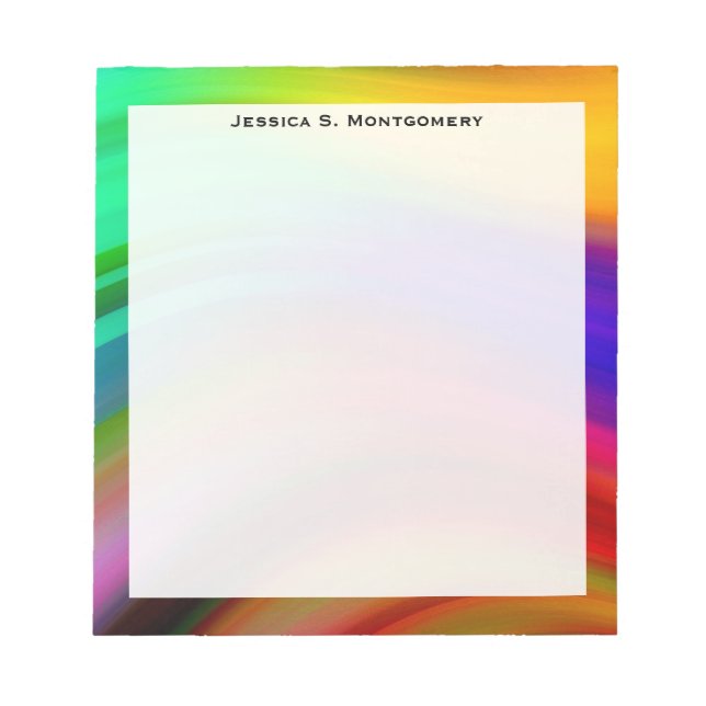 Monogram regnboögvågränder anteckningsblock (Framsida)
