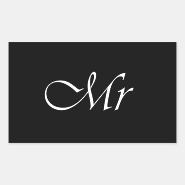 Monogram Rektangulärt Klistermärke (Framsida)