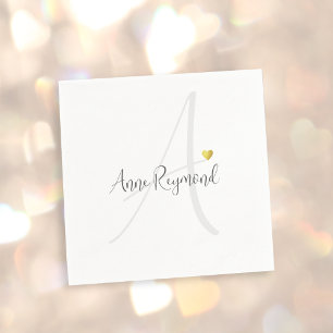 Monogram rent ljus pappersservett
