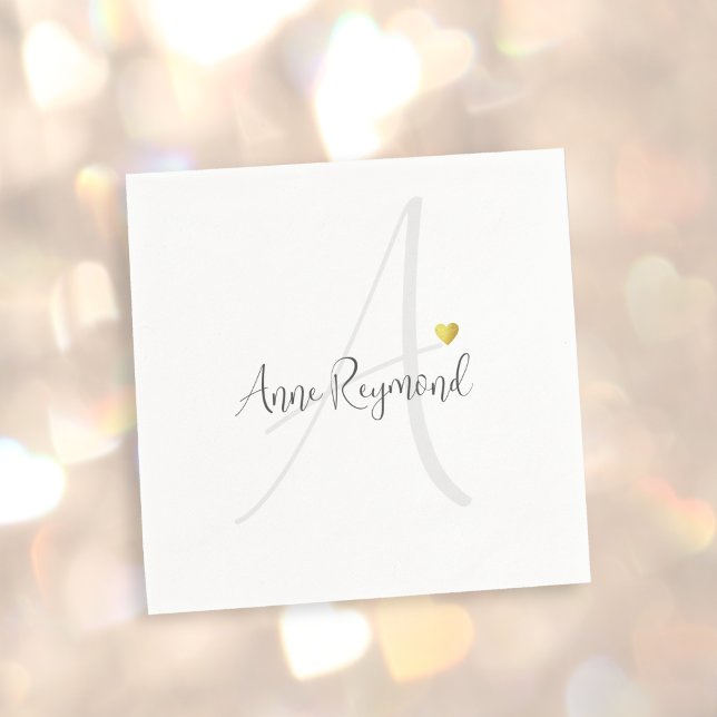 Monogram rent ljus pappersservett (Skapare uppladdad)