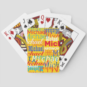 Monogram repeterande Namn Mönster Kids Casinokort