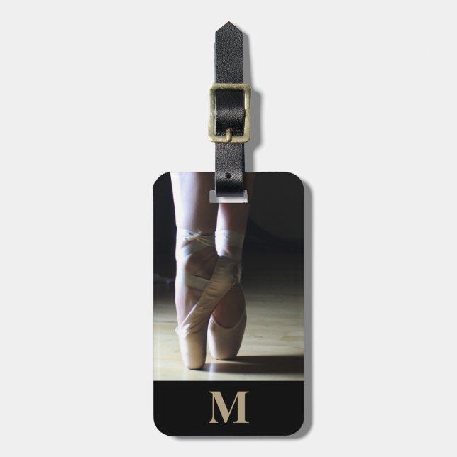 Monogram resedansskor för balett bagagebricka (Vertikal Framsida)