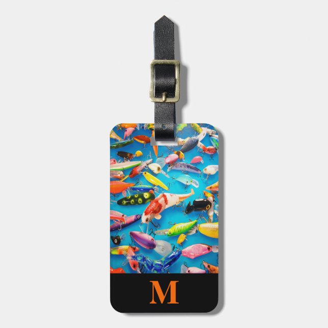 Monogram Resemärken för Fiske Bagagebricka (Vertikal Framsida)