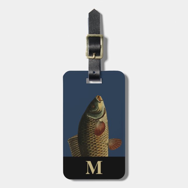 Monogram Resväska Grå Grön Karpfiskhuvud Bagagebricka (Vertikal Framsida)