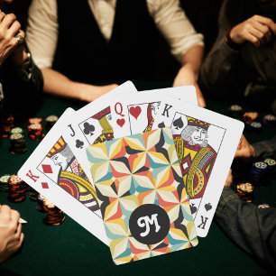 Monogram Retro 70s Geometric Mönster Casinokort