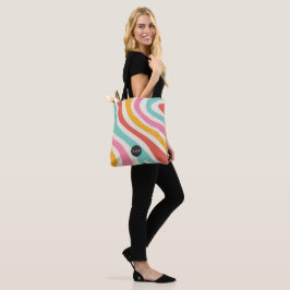 Monogram Retro Colorful Wavy Stripes Tygkasse