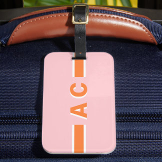 Monogram Retro Sängkammare Personlig Bagage Bagagebricka