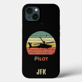 Monogram, Retro solnedgång, Helikopter Flygplan