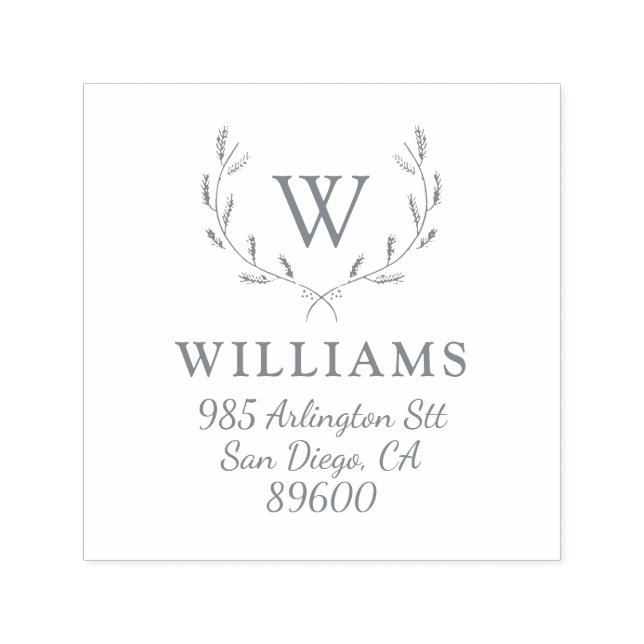 Monogram Returadress av Whimsical Helgdag Självfärgande Stämpel (Design)