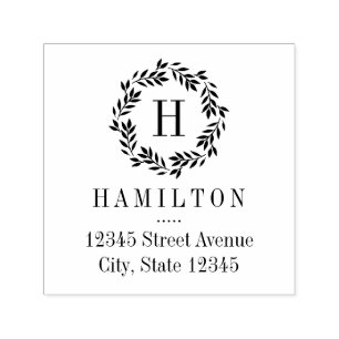 Monogram Returadress för andningsinandning Frimärk Självfärgande Stämpel