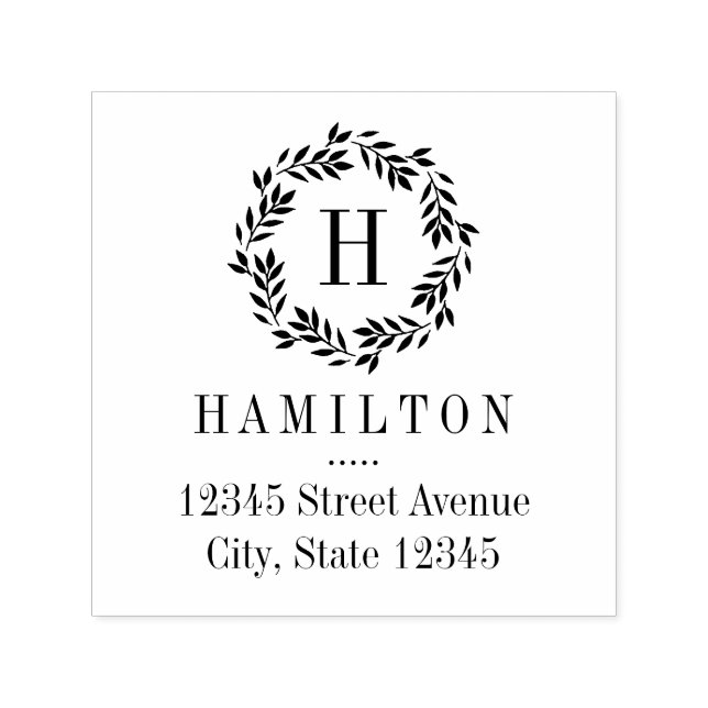 Monogram Returadress för andningsinandning Frimärk Självfärgande Stämpel (Design)