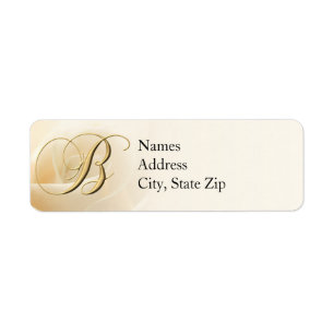Monogram Returetiketter brev B Returadress Etikett