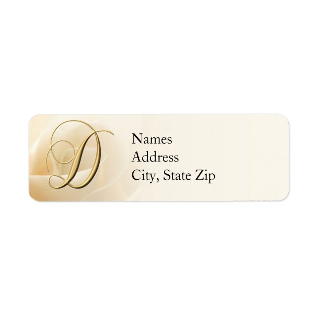 Monogram Returetiketter brev D Returadress Etikett (Framsidan)