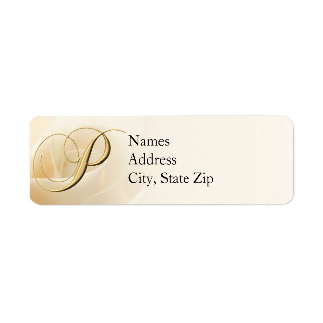 Monogram Returetiketter brev P Returadress Etikett (Framsidan)