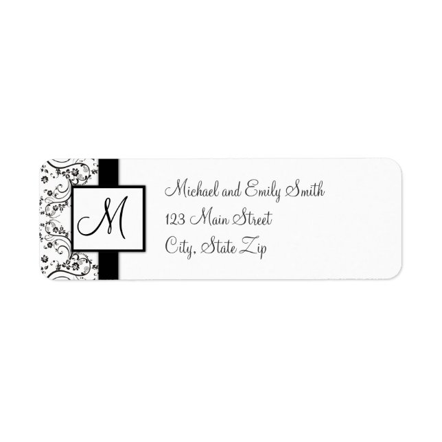 Monogram-Returetiketter Returadress Etikett (Framsidan)