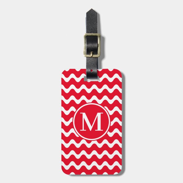 Monogram RF Red Vågar Bagagebricka (Vertikal Framsida)