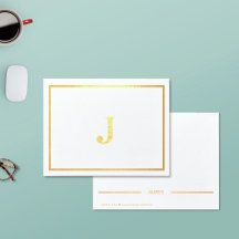 Monogram riktiga guldfotnotkort