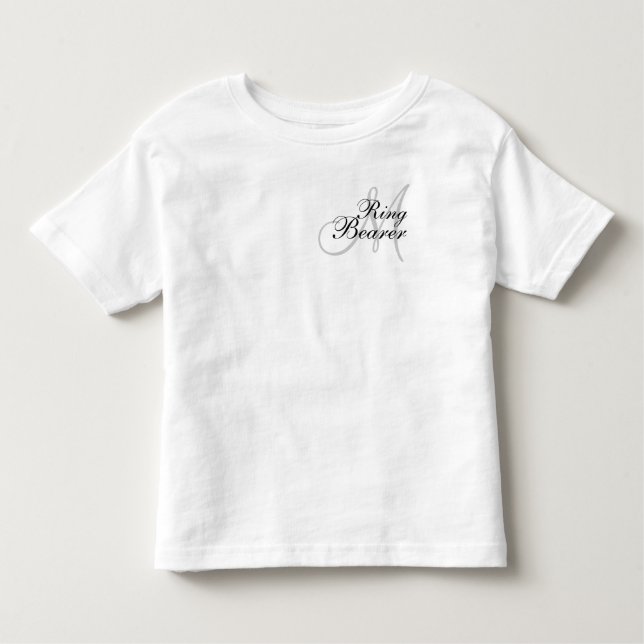 Monogram Ring Bearer Bröllop T—Shirt Tee Shirt (Framsida)