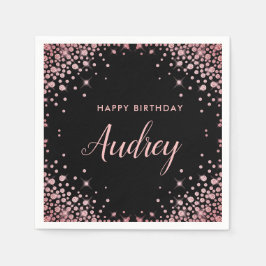 Monogram ro, 21:a Grattis på födelsedagen, Glitter Pappersservett