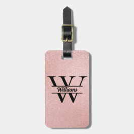 Monogram ro Glitter | Girly Modern Gnistra Bagagebricka