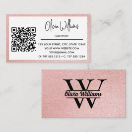 Monogram ro Glitter | Girly Modern Gnistra Visitkort