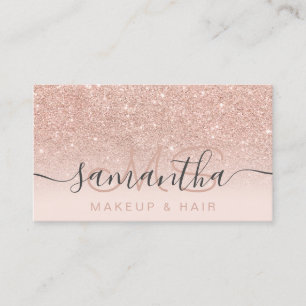 Monogram ro-glitter-munstycke makeup-hår visitkort
