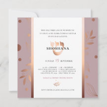 Monogram Ro Guld Bat mitzvah - Hebrew SHIN