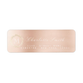Monogram Ro Guld Elegant Returetiketter Returadress Etikett