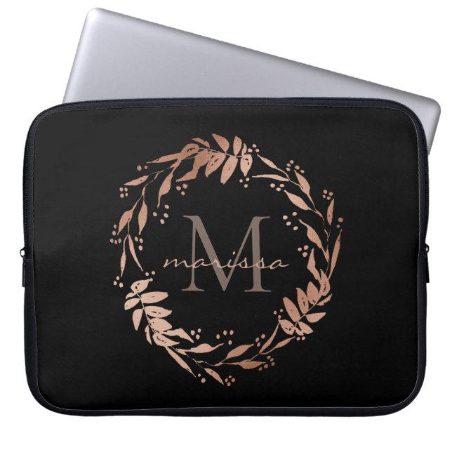Monogram Ro Guld Eucalyptus Utandning Laptop Fodral (Framsidan)