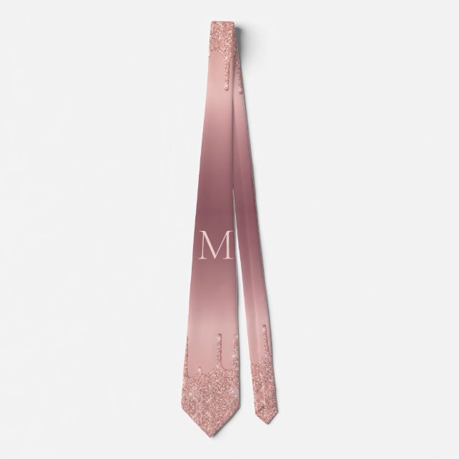Monogram Ro Guld  Glitter Party Neck Tie Slips (Framsida)