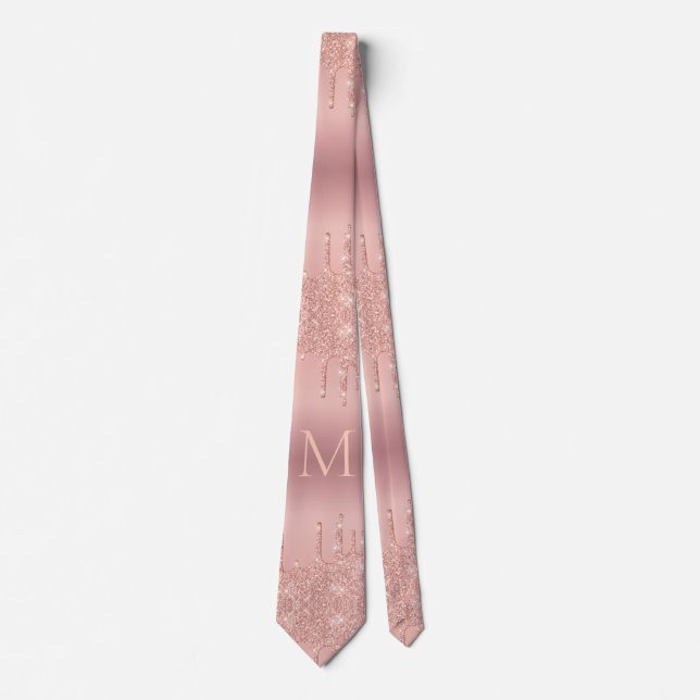 Monogram Ro Guld  Glitter Party Neck Tie Slips (Framsida)
