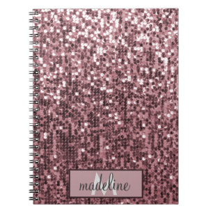 Monogram Ro Guld Glitter Sequin Sparkly bärbar dat Anteckningsbok