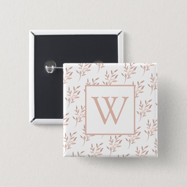 Monogram Ro Guld Löv Knapp (Framsida & baksida)
