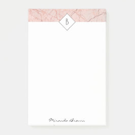 Monogram Ro Guld Marble Notes Post-it Block